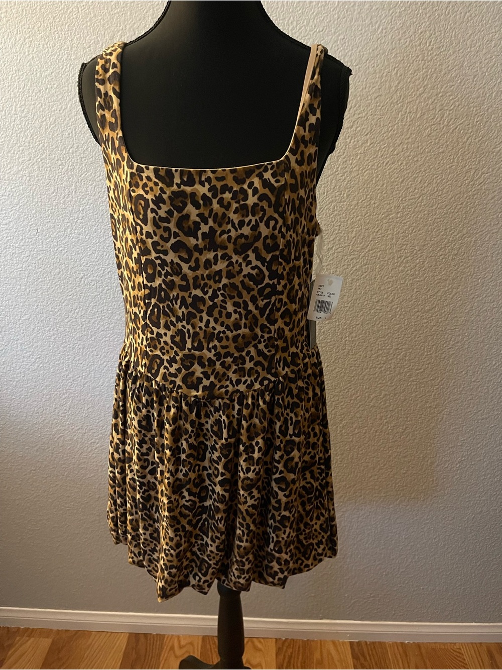 Derek Heart Leopard Print Sleeveless Bodysuit Dress - Brown and Black